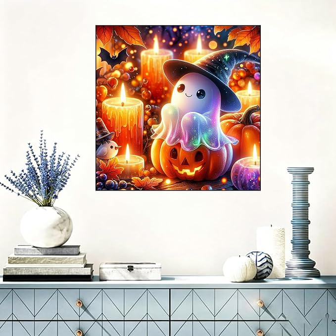 Benjenes Halloween Ghost Diamond Art Kits for Adults, Diamond Painting Kits