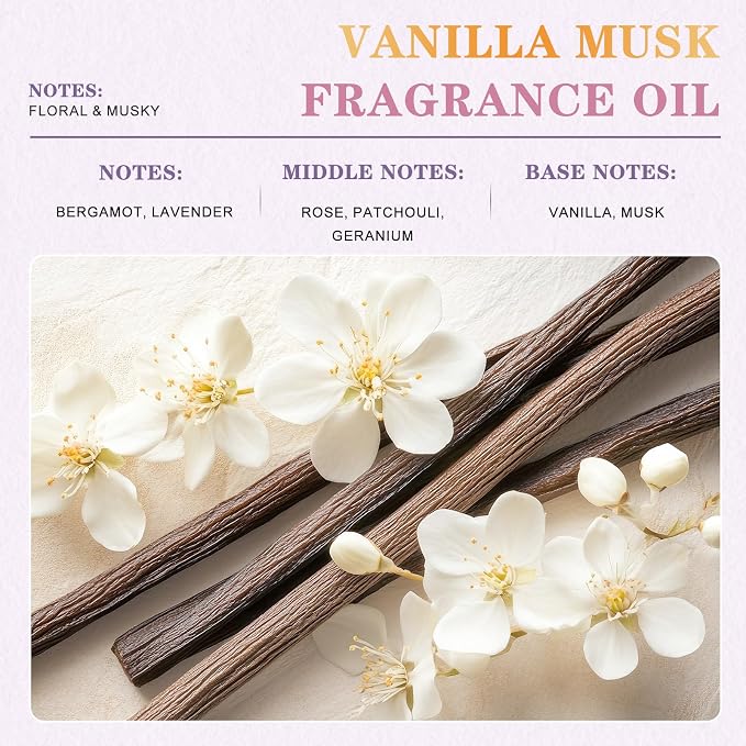 EUQEE Vanilla Musk Fragrance Oil for Bath Bombs Making 3.38 Fl oz/ 100ml