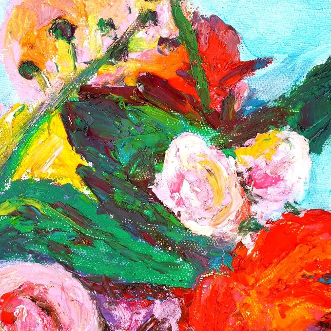 PHOENIX Floral Colors Oil Paint Stick Water Soluable - Set of 12 Spring Color 37ml Large Soft Oil Pastels for Artists