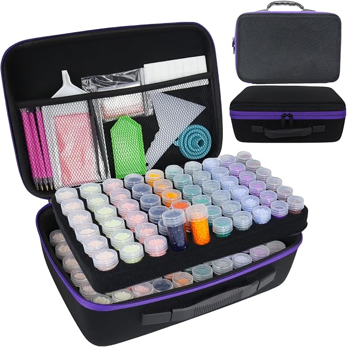 LEIYULY 120 Slots Diamond Art Storage Kit, Diamond Art Tools Accessories
