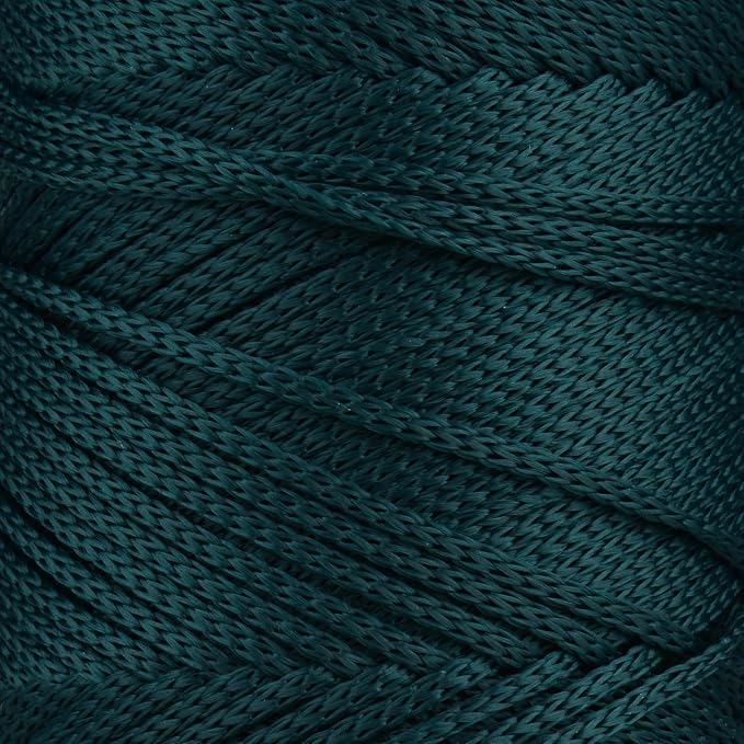 Sensy Premium 2 Pack of 2mm 251 Yards Polyester Rope 100% Polypropylene Cord Macrame Cord 2mm Crochet Bag Cord Macrame Rope Crochet Thread Gift for Knitter (Forest Green)