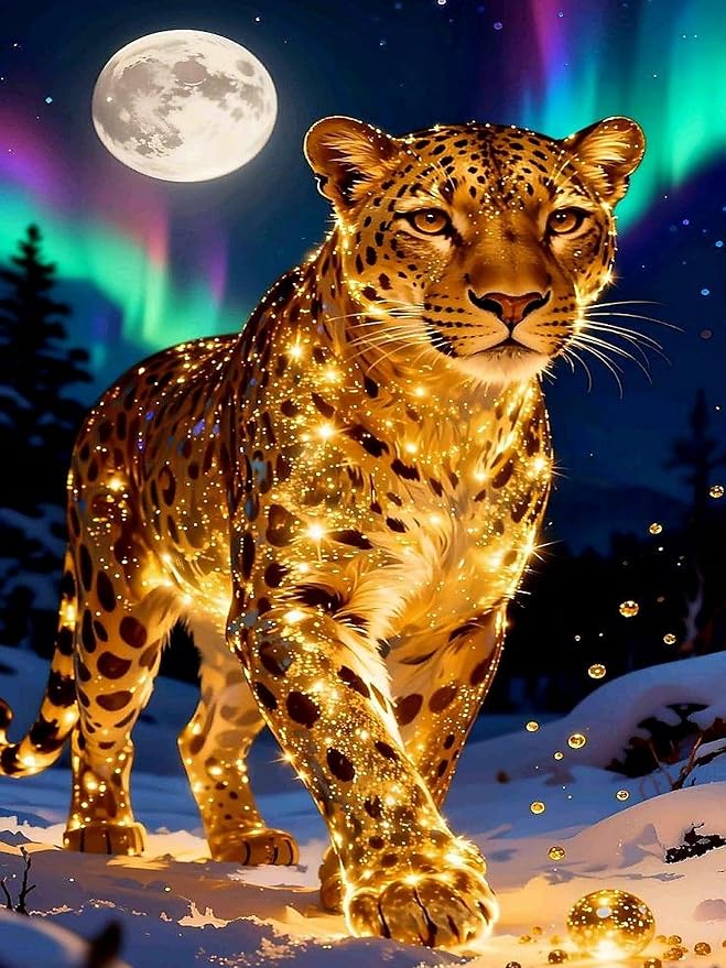 XUCNWL Diamond Art Kits for Adults,Cheetah Diamond Painting,12 x 16 Inch