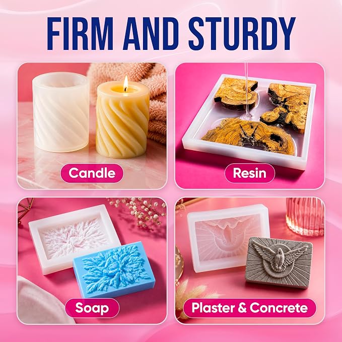 Craft Resin Fast-Curing Firm Silicone Mold Making Kit, Shore 30A – 34 oz