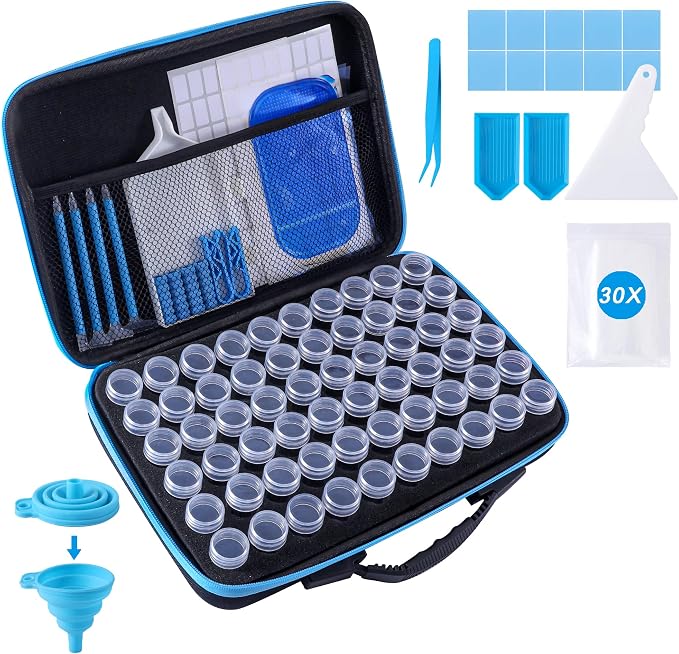 LYMUSUMI Diamond Art Storage Containers 60 Slots Portable