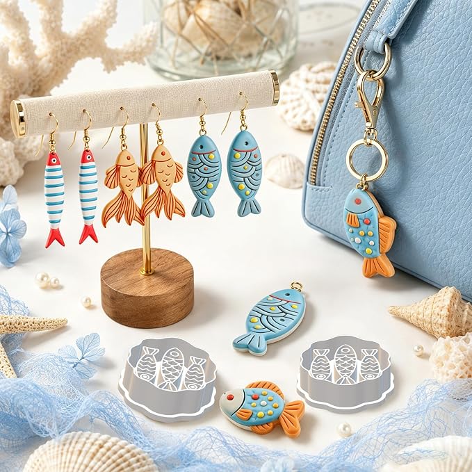 11 Pcs Ocean & Fish Polymer Clay Cutters Set