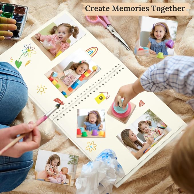Scrapbook Photo Album 10"x10" 20 Sheets 40 Pages Hardcover Kraft Paper