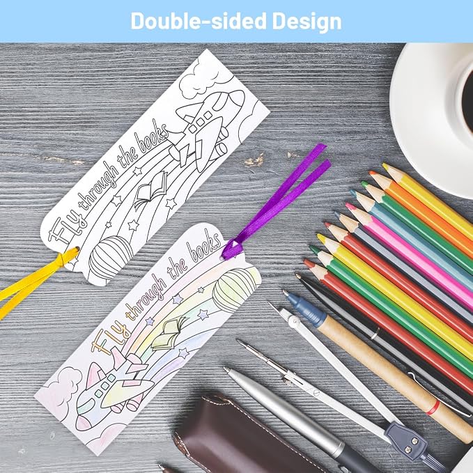 WorldBazaar Color Your Own Bookmarks 60 Pcs