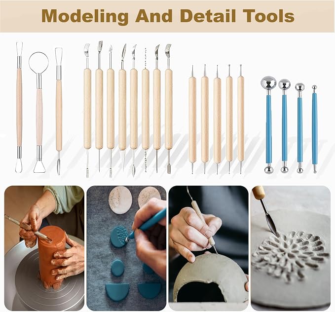 CeeVian Pottery Sculpting Tools Set 43PCS Clay Carving Tools