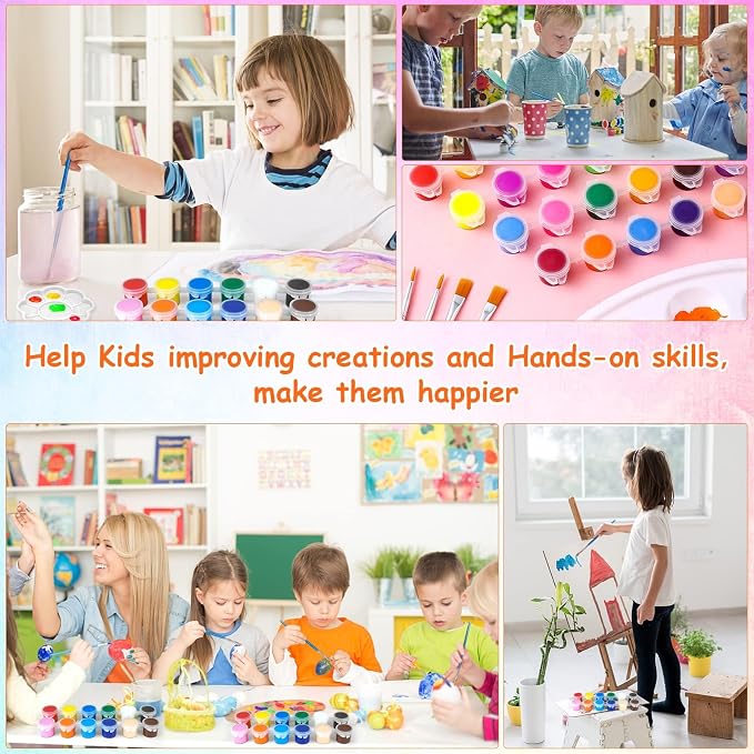 5 Pack Mini Acrylic Paint Set,12 Colors Acrylic Paints Strips for Adults Craft Paint,70 PCS Painting Kit Container Strips Storage, Perfect for Home Birthday Party Favors……