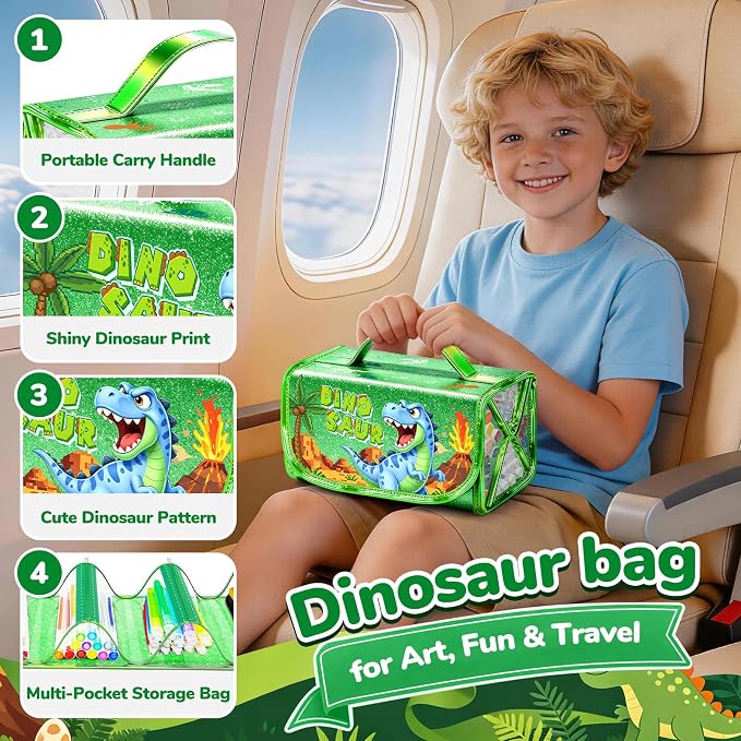 DreamyCandy 72 Pcs Washable Markers Set for Kids 4-8, Dinosaur Art Set Gift