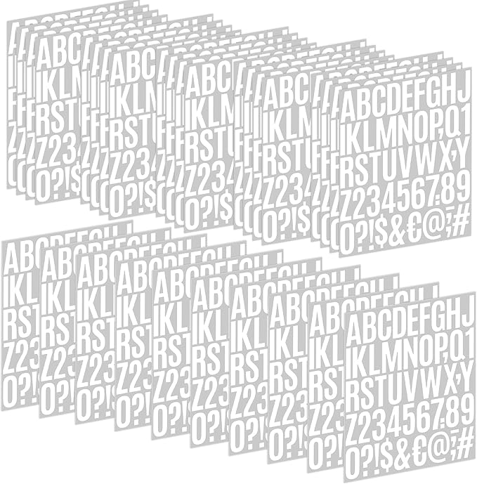 Letter Stickers 30 Sheets 1500 PCS Large 2 Inch Alphabet Stickers, White