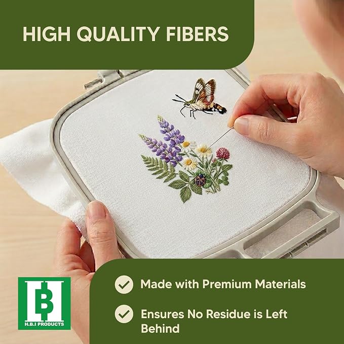 HBI Cut Away Embroidery Stabilizer Sheets, 10 x 12 in, 100 Pack | 1.8 oz tearaway backing, machine and hand embroidery, tears clean, fits all hoops and machines, white, made in USA