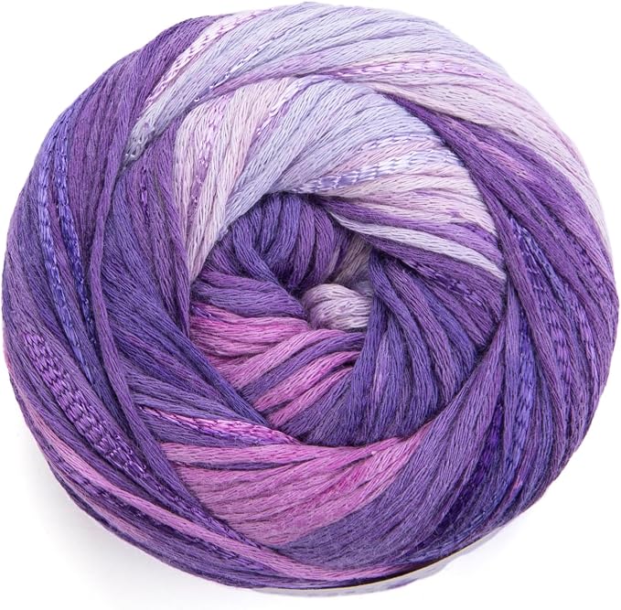 YarnArt Symphony Dream Cotton Yarn -%80 Cotton%20 Viscose Rainbow Multicolor Crochet Knitting Yarn - Suitable for All Blouses, Dresses, Shawls, Bags, Hats - 273 Yards, 3.52 Oz (1 Skein) (3113)