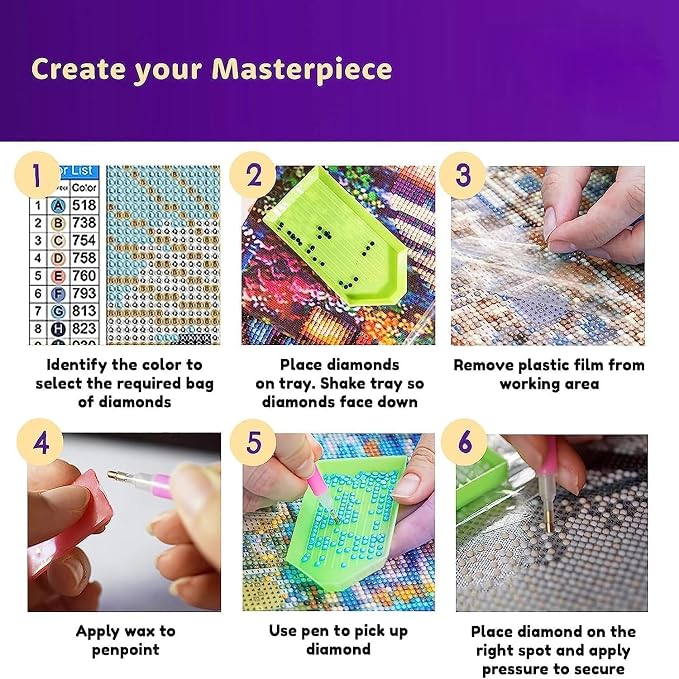 DOTSOPS 4 Pcs Landscape City Diamond Painting Kits Art Adults Painting Kit | Crafts DIY 5D Diamond Art Packs Kits for Adults,Round Full Drill for Beginner,Home Wall Decoration Gift 11.8 x 15.7 Inches