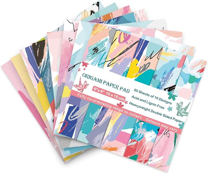 Origami Paper Kit 50 Sheets, 6x6 Inch Double Sided 20 Vivid Colored Paper | 70GSM Colorful Paper,20 Different Pattern Origami Kit,DIY Hand Crafts,Arts Creativity,Easy to Fold,No-Fading.Macaroon