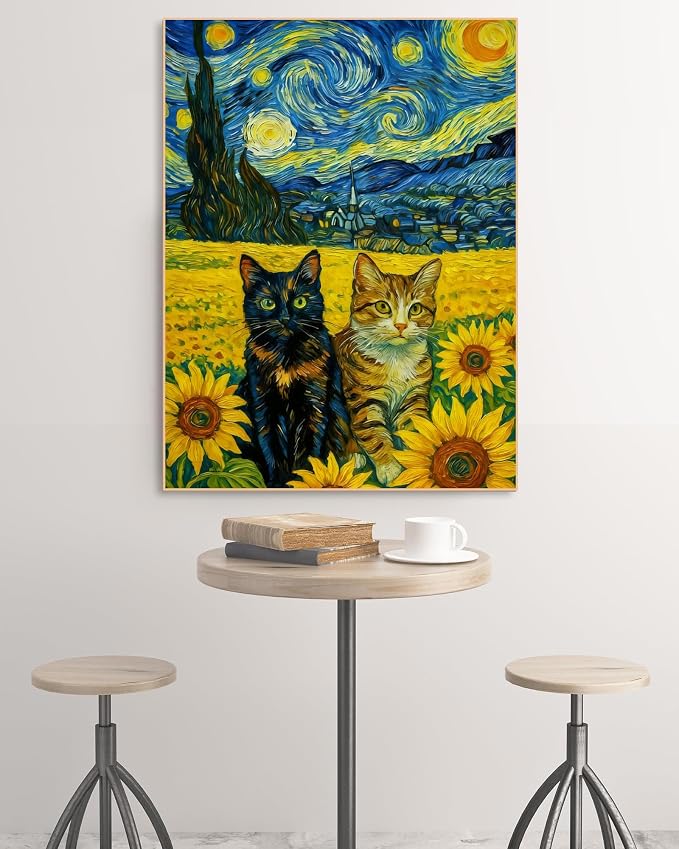 askkqtx Cat Diamond Art Kits for Adults 12x16 Inch