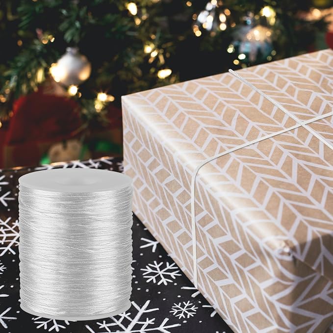 White Nylon String Cord - 1 MM 100 Yards Braided Ornament String, Nylon Twine Thread for Bracelet Making, Necklace Jewelry Thread Clay Bead Cord for Crafts Bracelets, Macrame Beading