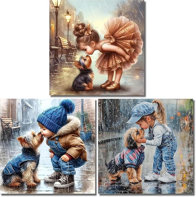 Diamond Art Kits for Adults,3 Pack Animal Diamond Painting Kits 12x12in