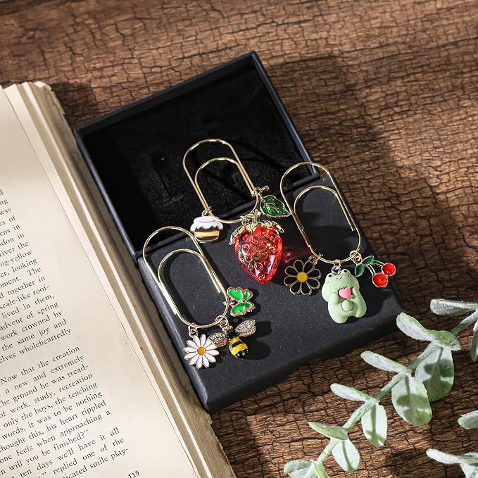 Cute Paperclip Bookmark Gift - 3 PCs Charm Strawberry Book Mark