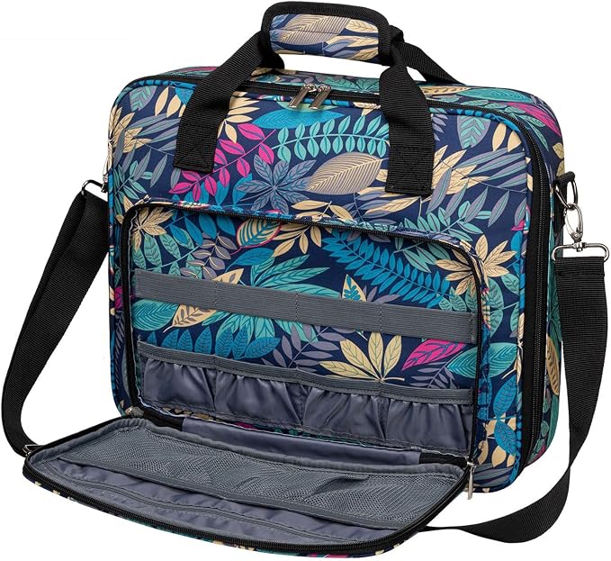BAGLHER Cross Stitch & Embroidery Organizer Bag - Large Portable Project Storage with 3 Compartments, Travel Friendly Carrying Case for 11.2" Hoops, Threads, Supplies (Hawaii)