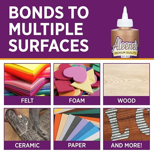 Aleene's All Purpose Tacky Glue, 8-Ounce, Clear (15599) | All-Purpose Craft Adhesive, Strong Clear-Drying Glue for Wood, Paper, Ceramic, & DIY Projects
