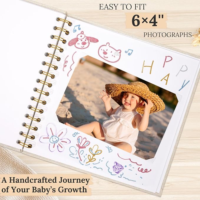 8"x8" Scrapbook Photo Album Linen Cover 20 Sheets 40 Pages White Paper | Purple Hardcover Kraft White Pages Memory Book, for Travel Wedding Guest Book Christmas Baby Shower Fits 4x6 & Instant Photos