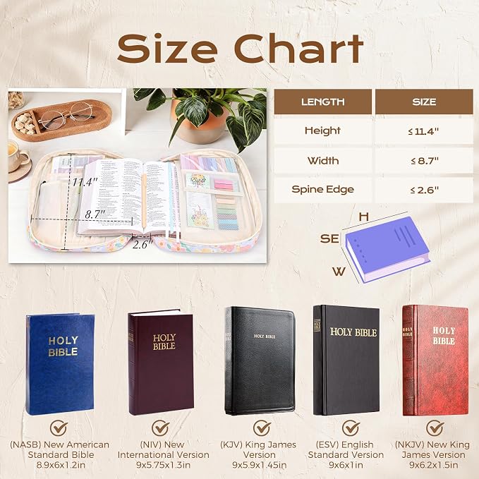 XKDOUS Bible Cover Case for Women Bible Bag Journaling Kit w/Study Supplies