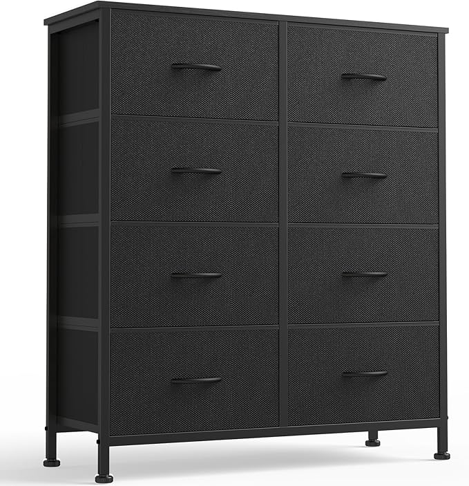 OLIXIS 8 Drawer Storage Dresser for Bedroom, Black Closet Organizers Units
