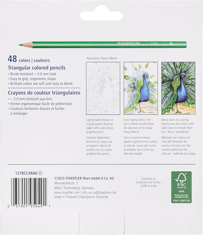 STAEDTLER Triangular Color Pencil, 48pcs