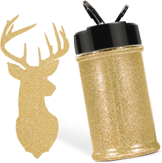 HTVRONT Light Gold Glitter for Crafts and Arts -1.7oz/50g Fine Glitter | Craft Glitter for Resin, Jewelry, Keychains, Candle Making, Paint, Slime Add Ins, Cosmetic Glitter for Nail Face