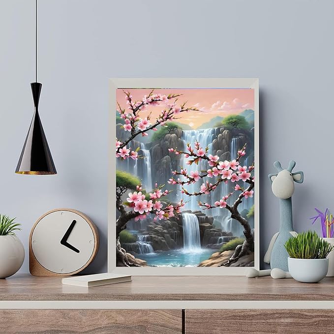 Arttoplus Waterfall Paint by Numbers Kit for Adults Beginner 16x20 inch | Landscape Adult Paint by Number Kits on Canvas, Diy Oil Acrylic Painting by Number for Gift Home Wall Decor (Without Frame)