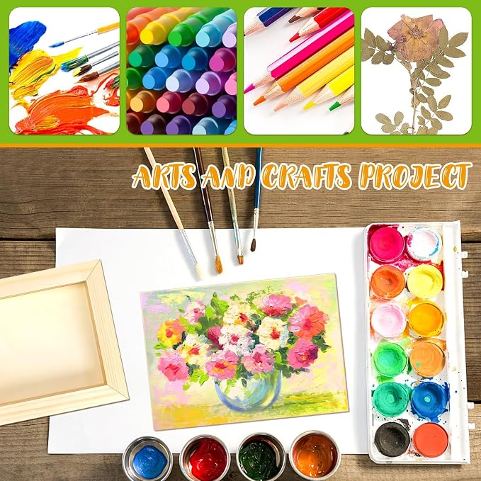 FSWCCK 10 Pack 5 x 7 inch Wood Panel Boards, Unfinished Wood Canvas Panels for Crafts, Painting Canvas, DIY Art Projects, Pouring, Arts Use with Oils, Acrylics