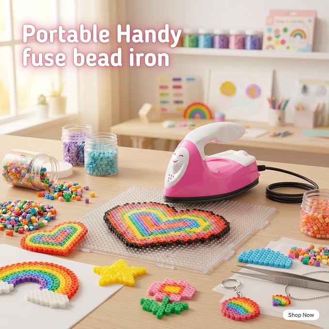 Honoson Mini Craft Iron with Charging Base Tiny,Pink