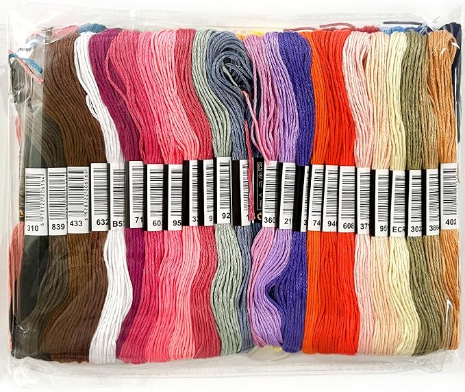 50 Colors Embroidery Floss 400 Meters (437 Yards), 6-Strand Cotton Cross Stitch Thread for Hand Embroidery & Friendship Bracelets (8.7 Yards per Skein)