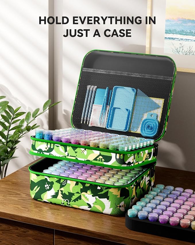 ARTDOT 240 Slots Storage Container for Diamond Painting Kits for Adults,Portable Diamond Painting Storage Box with Accessories and Tools
