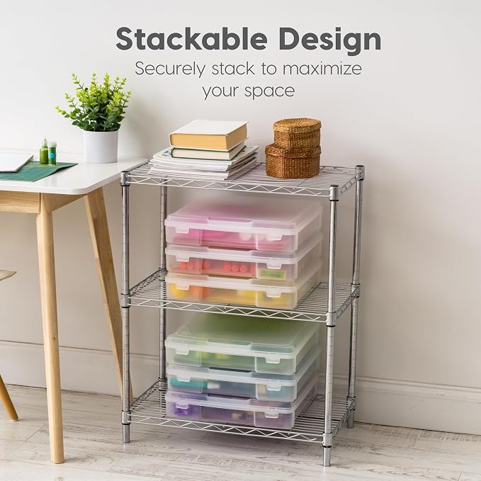 IRIS USA Scrapbook Case |Made in USA| Fits 12"x12" - Thick (6-Pack) - Clear