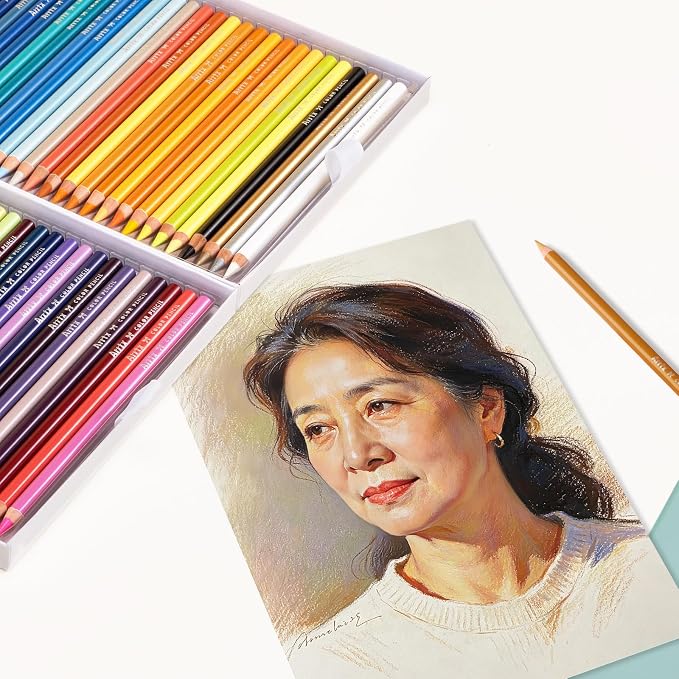 Arrtx 84 Colored Pencils, Soft Core, 5.0mm Thick Lead