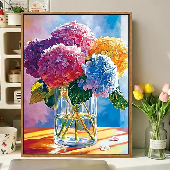 Paint by Numbers Kit for Adults, Adult Paint by Number Kits 16x20 Inch | Flowers Paint by Numbers Kit for Adults, Acrylic Painting by Numbers, DIY Arts and Crafts for Gifts or Home Decor