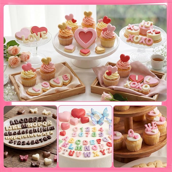 Pimoys 5 Pcs Silicone Letter & Number Molds for Candy Cake Wax