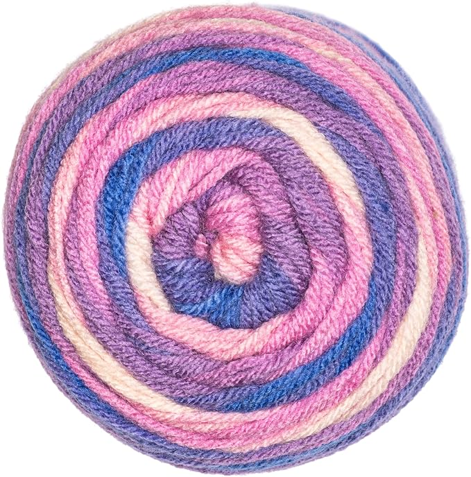 Red Heart Super Saver Ombre Yarn for Crocheting, Party, 2-Pack | #4 Medium Worsted Weight 100% Acrylic Ombre Yarn for Blankets, Scarves, Hats, and Sweaters, 482 yards, 283g/10oz