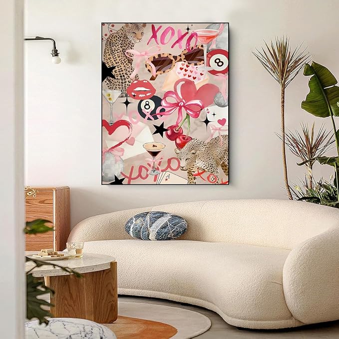 WUDWL Pink Bow Paint by Numbers Kit for Adults, Color By Numbers for Adults | Coquette Decor Painting by Number On Canvas, Paint Number Artist Funny Without Frame DIY, Home Wall Decor, 12x16in