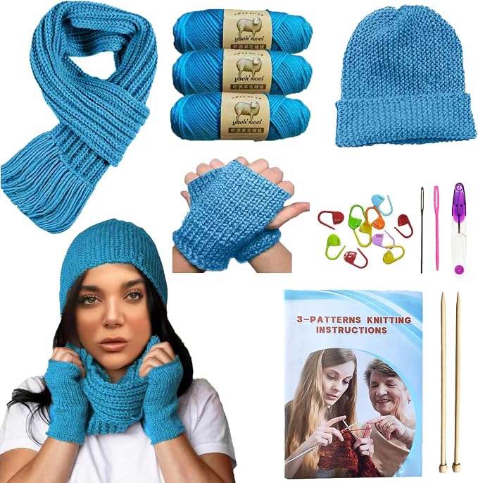 Kaaper Beginners Knitting Kit for Adults -Learn to Knit Starter Kit