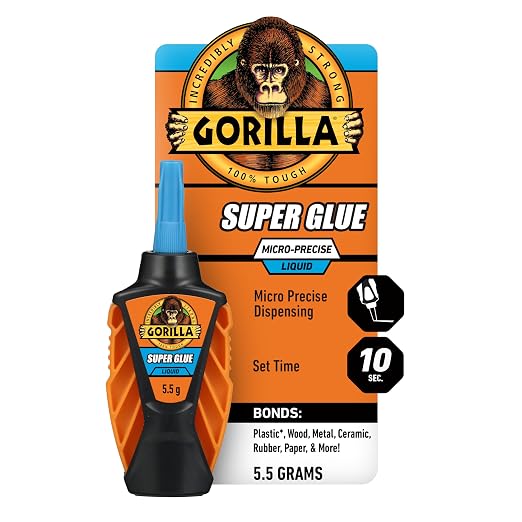Gorilla Micro Precise Super Glue, Clear, 5.5 g, All Purpose