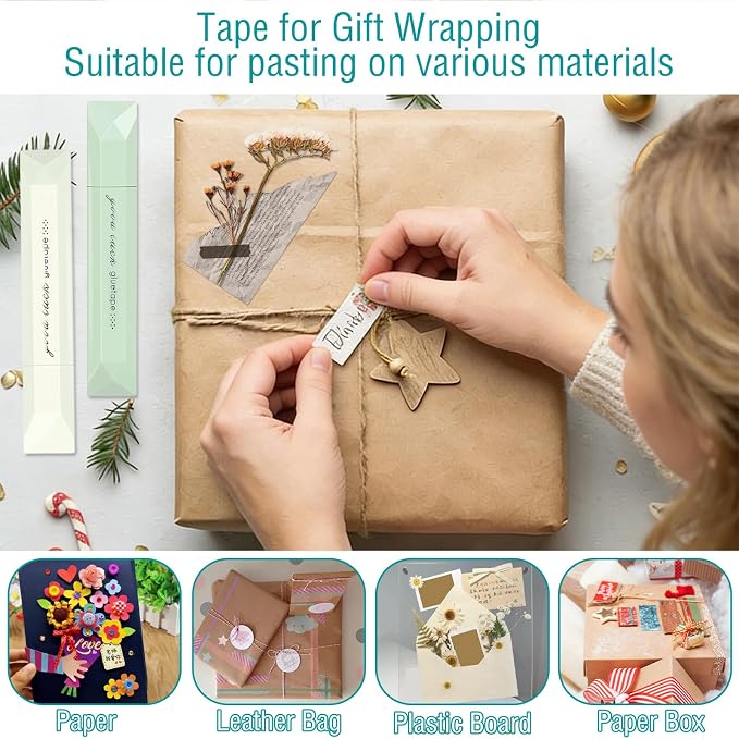 4Pack Double Sided Tape Pen,Scrapbook Supplies,Scrapbooking Double Sided Tape Roller,Craft Adhesive Glue Runner,Multipurpose Journaling Supplies for Gift Wrapping,Photo Mounting,School Office & Crafts