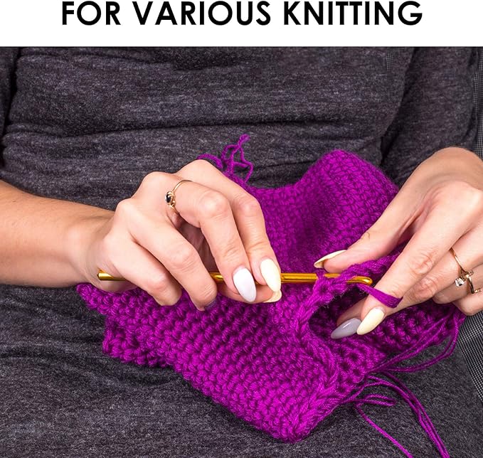 Crochet Hooks Set, Aluminum Handle Knitting Needles for Arthritic Hands, Crochet Needles for Yarn Craft, Nice Gift for Women