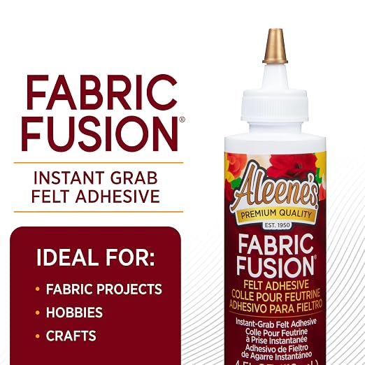 Aleene's Fabric Fusion Felt Adhesive, Instant Grab, Nontoxic, Dries Clear and Flexible, Strong Bond on Felt