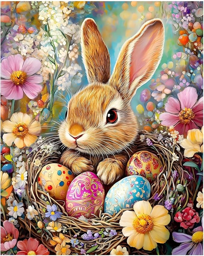 Reivworl Easter Paint by Numbers Kit for Adults Beginner 16×20 inch