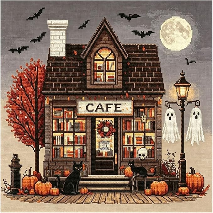 Halloween Cross Stitch Stamped Kits for Adults Beginners, Horror Embroidery