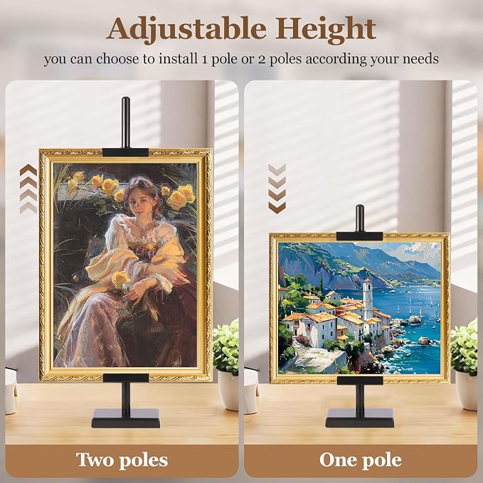 30'' Adjustable Tabletop Easel Stand, Black Easel for Display | Steady and Elegant Picture Easels for Display, Picture Frame Stand, Adjustable Art Easel,Picture stand for Artwork, Photo.