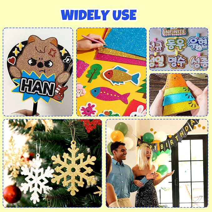TUXIYA 50 Sheets 8.5" X 11" Glitter Cardstock,50 Colors 250GSM Card stock